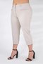 Plus Size Pocket Capri Pants Beige - 2