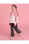 Girls White & Pink Polka Dot Frill Sleeve Top - 5