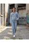 Women Blue Studded Denim Jacket - 5