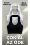 Neck-Fastening 3-Piece Cropped Bustier Ribbed Camisole Women's Gathering Lycra Casual Sporty Fit