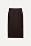 Women's Brown Button Detailed Midi Linen Skirt - 6
