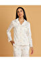 Women White Printed Satin Pyjama Set - 2