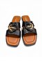 Flat Sole Buckle Detailed Anatomical Slippers - 2