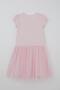 Girl's Dress Sequin Butterfly Embroidered Tulle with Floral Detail 6-12 Years, Pink - 2