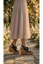Women's High Straw Look Wedge Heel Sandals Shoes Slippers with Closed Top Buckle Detail - 5