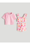 Pink Printed Baby Girl Swimsuit Set