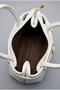 Women's White Color Hand and Shoulder Bag with Belt Detail, Leather Look, Stylish Classic Bag - 4