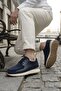 Silva Navy Blue Men's Leather Shoes - 4