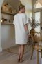 White Bottomed Britli Collar Short Sleeve Casual Cotton Oversize Woven Dress 100 68 - 4