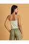 Women Mint Seamless Rib Cami Top With Lace - 3