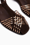 Kelly Genuine Leather Brown Lattice Detailed Belted Women's Sandals - 4