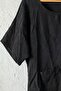 Black Pool Collar Short Sleeve Pocketed Embroidered Asymmetrical Casual Linen Look Oversize Woven Blouse 75 67 - 2