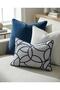Throw Pillow Cover Embroidered Decorative – Modern Gray Navy Blue Throw Pillow Living Room - 4