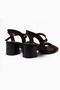 Lucia Genuine Leather Brown Suede Heeled Women's Sandals - 6