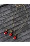 Red Color Heart Design Necklace Earring Daily Women Set - 3