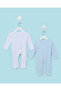 Baby Boys Blue And White 2 Piece Sleepsuit Set - 5