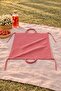 Adjustable Lace-Up Picnic Borcam Carrying Bag, Double Layer Red Gingham 50X80Cm - 3