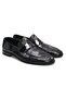 Black Color Laceless Genuine Leather Men's Shoes