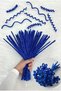 100 Pieces Cobalt Blue Glitter Chenille 30cm Fuzzy Velvet Wire, Handicraft, Flower, Gift, Decoration, School, Event