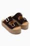 Janika Genuine Leather Brown Suede Straw Sole Women's Slippers - 4