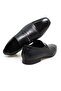 Black Color Laceless Genuine Leather Leather Sole Men's Shoes - 2