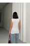 Women's Cotton White Crew Neck Sleeveless Body Zero Sleeve Body Cotton White T-Shirt Crew Neck - 5