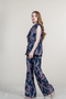 Women's Summer Laci High Waist Back Slit Jacket Collar Vest and Belted Trousers Casual Daily Office Stylish Set 1311 - 2