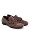 Taupe Color Laceless Genuine Leather Suede Men's Shoes
