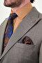 Pinstripe Slim Fit Wide Collar Premium Wool Men's Suit Brown - 44320.26Y - 2