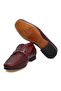 Burgundy Color Laceless Genuine Leather Leather Sole Men's Shoes - 3