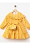 Girl's Dress with Ruffles on the Shoulder - 2