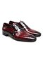 Burgundy Color Lace-Up Genuine Leather Men's Shoes