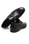 Black Color Laceless Genuine Leather Men's Shoes - 2
