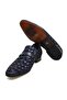 Dark Blue Color Lace-Up Genuine Leather Men's Shoes - 3