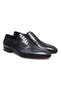 Dark Blue Color Lace-Up Genuine Leather Leather Sole Men's Shoes
