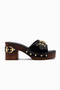 Edita Black Belt Detailed Platform Heeled Women's Slippers - 2