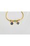 Steel Bracelet Gold Color with Blue Flower Charms 316 L Steel Bracelet - 4