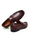 Brown Laceless Genuine Leather Men's Shoes - 2