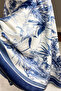 Soft Textured Printed Blue French Pattern Round Kitchen Living Room Garden Balcony Tablecloth 160X160 - 4