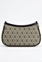 Patterned Baguette Women's Shoulder Bag – Beige Black Stylish Design
