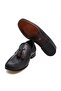 Dark Blue Color Laceless Genuine Leather Men's Shoes - 3