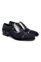 Dark Blue Color Lace-Up Genuine Leather Suede Men's Shoes