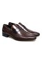 Brown Laceless Genuine Leather Men's Shoes