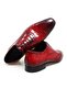 Red Color Lace-Up Genuine Leather Men's Shoes - 2