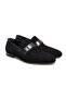 Black Color Laceless Genuine Leather Suede Men's Shoes