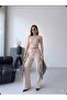 Zero Neck Halter Crop Top Elastic Lace-Up Pocketed Trousers Tassel Set - 2