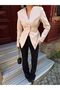 Design Pinterest Equivalent Buttoned Asymmetrical Cut Tie Detail Lined Premium Blouse Blazer Jacket - 6