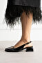5cm Two Buckle Short Heeled Shoes Patent Leather Black - 2