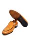 Mustard Color Laceless Genuine Leather Men's Shoes - 3