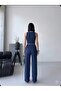 Zero Neck Halter Crop Top Elastic Lace-Up Pocketed Trousers Tassel Set - 6